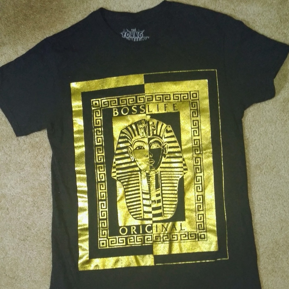 Black and Gold embellished graphic tee